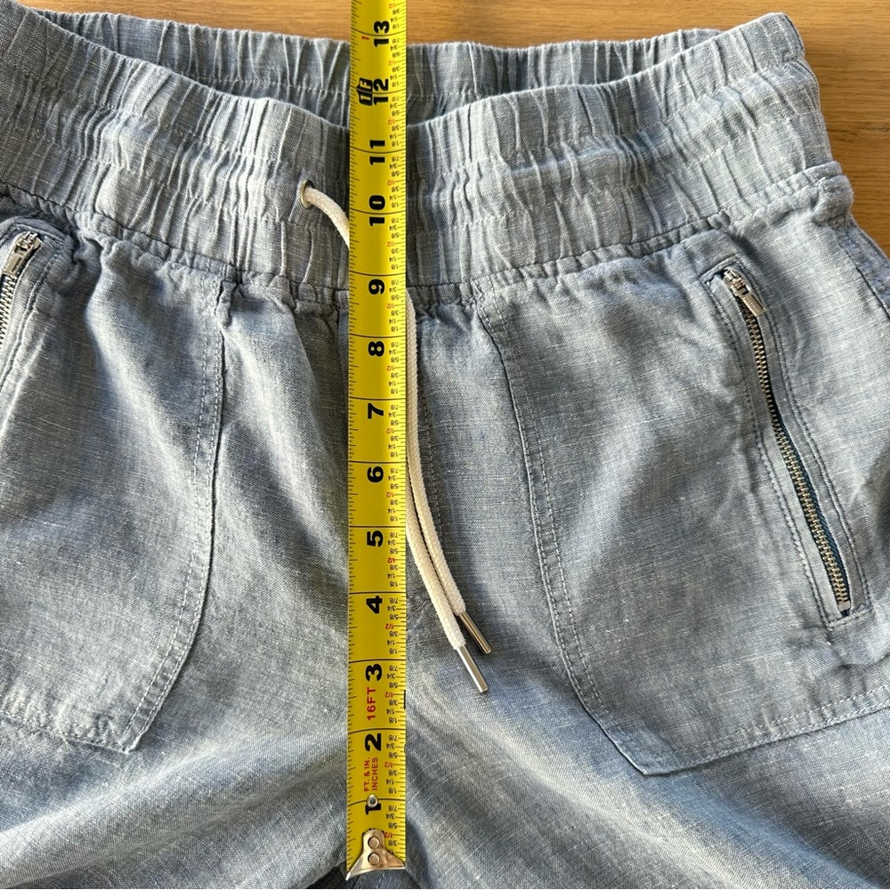 Athleta Women's Blue 100% Linen Cabo Jogger Pants Size 8 Athleisure Tapered - Picture 12 of 13